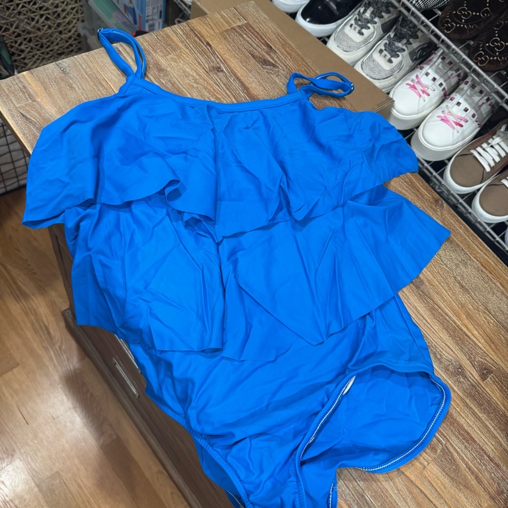 Maxine’s of Hollywood Vibrant Blue Ruffled Swimsuit